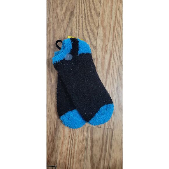 Joe Boxer Womens Cozy Multicolor Fuzzy Crew Socks Shoe Size 4-10 Glitter Black B - Picture 3 of 4